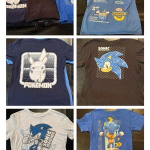 Sonic & Pokémon Kids T-Shirts - Blue and Black